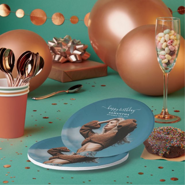 Plato De Papel Foto personalizado de la fiesta de cumpleaños de s (Multi)