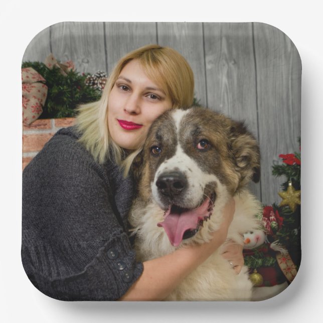 Plato De Papel Foto personalizado personalizada moderna (Anverso)