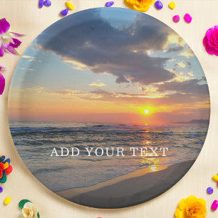 Plato De Papel Foto personalizado y texto personalizado