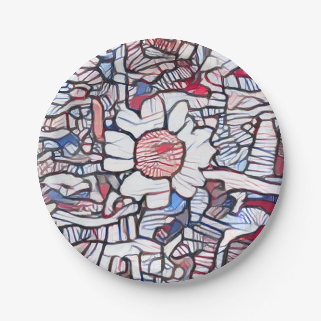 Plato De Papel Foto realzada de la humilde margarita (Anverso)