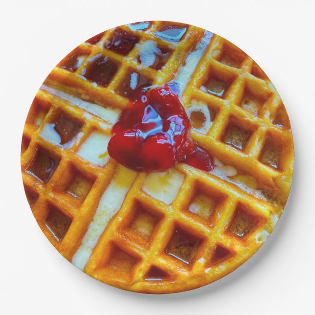 Plato De Papel Foto Waffle (Anverso)