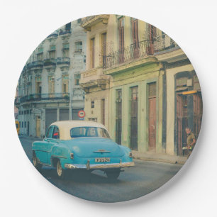 Plato De Papel Fotografía callejera de un coche clásico vintage e