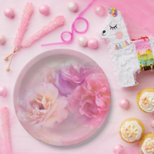 Plato De Papel Fotografía de estilo de las naciones rosadas de bo