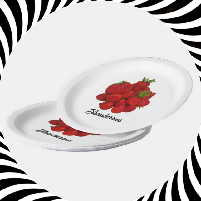 Plato De Papel Fotografía de fresas rojas (Subido por el creador)