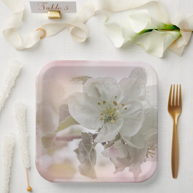 Plato De Papel Fotografía de la explosión de Apple Blanca (Boda)