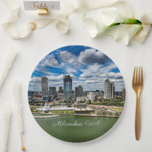 Plato De Papel Fotografía de Milwaukee, Wisconsin, paisaje urbano