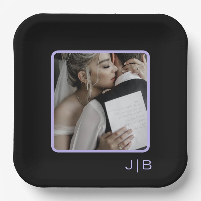 Plato De Papel Fotografía moderna y sencilla de personalizable la (Anverso)