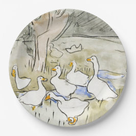 Plato De Papel Fotos del pato blanco dibujadas a mano Clipart Fam