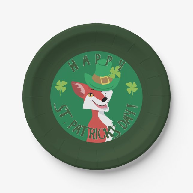 Plato De Papel Fox de San Patricio (Anverso)
