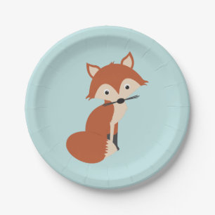 Plato De Papel Fox de Woodland