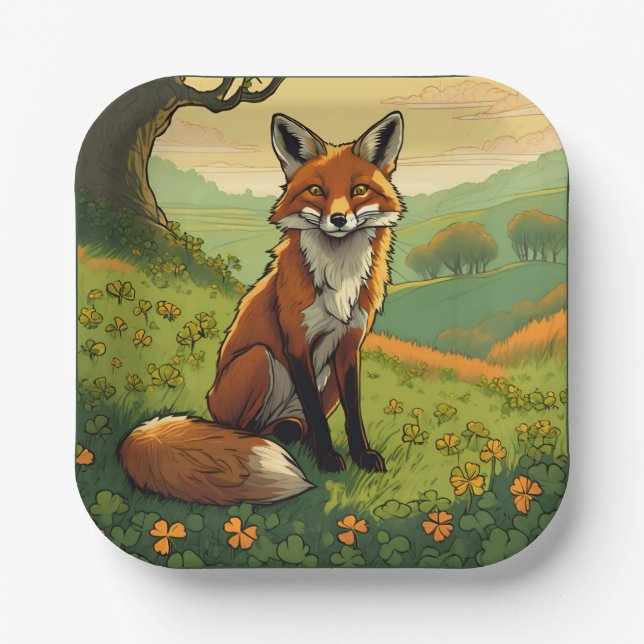Plato De Papel Fox en los Shamrock (Anverso)