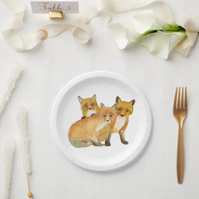 Plato De Papel Fox Triplets (Boda)