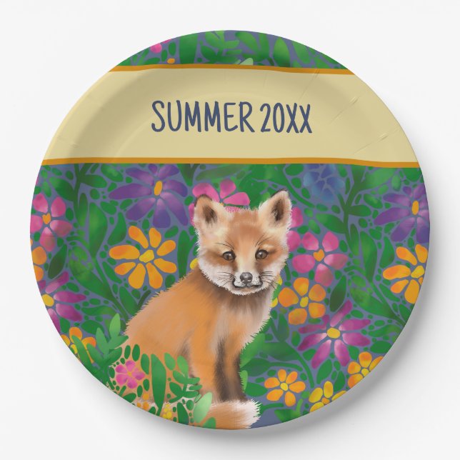 Plato De Papel Foxy Summer (Anverso)