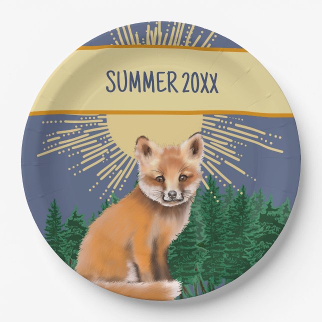 Plato De Papel Foxy Summer (Anverso)