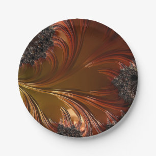 Plato De Papel Fractal, plumaje, placa de papel de cobre
