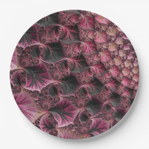 Plato De Papel Fractal rosa