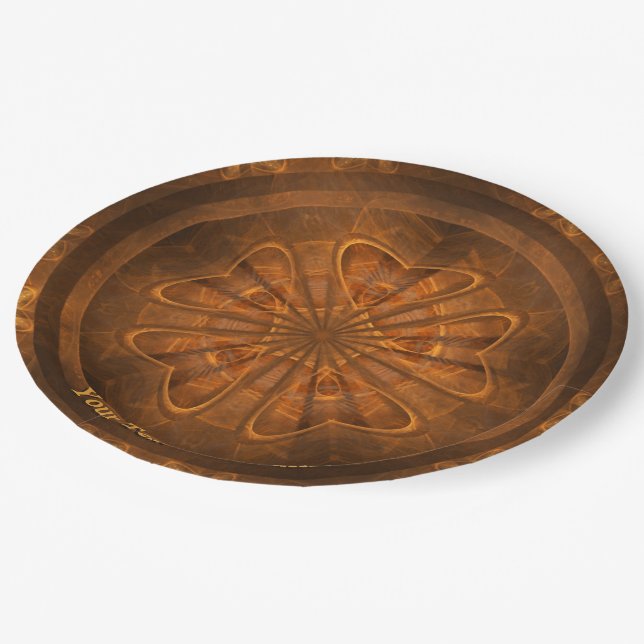 Plato De Papel Fractal Wood Carving (Angular)