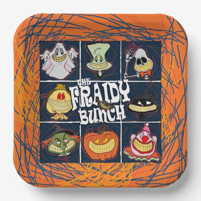 Plato De Papel Fraidy Bunch Fun Halloween (Anverso)