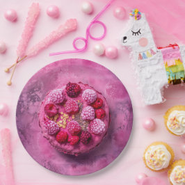 Plato De Papel frambuesas,