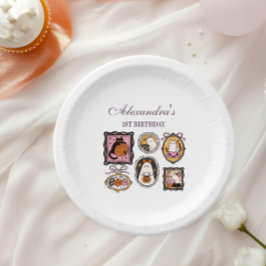 Plato De Papel Framed Ghost & Cat Halloween 1er Cumpleaños