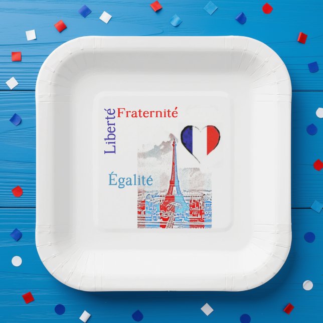 Plato De Papel Francés patriótico (Subido por el creador)