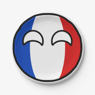 Plato De Papel Francia Geeky que tiende divertida Countryball