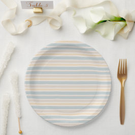 Plato De Papel Frania Costera de Hamptons a Rayas