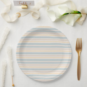 Plato De Papel Frania Costera de Hamptons a Rayas