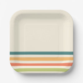 Plato De Papel Frania retro de campamento