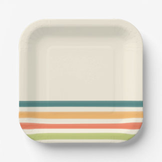 Plato De Papel Frania retro de campamento