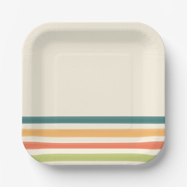 Plato De Papel Frania retro de campamento (Anverso)