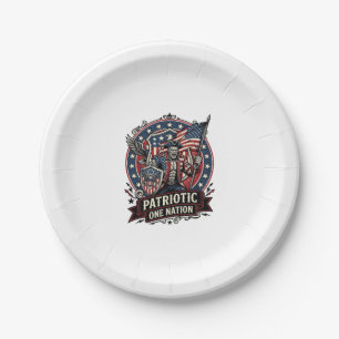 Plato De Papel Frankenstein Patriótico Bestia de la Libertad Horr