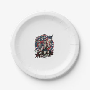 Plato De Papel Frankenstein Patriótico Brutal Horror Monstruo Lib