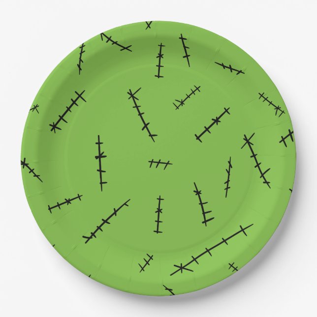 Plato De Papel Frankenstein Stitches (Anverso)