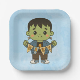 Plato De Papel Frankie Baby Shower Paper Plates – Halloween Baby