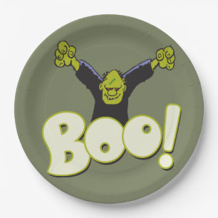 Plato De Papel Frankie Monster Superhero Frankenstein Halloween