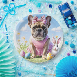 Plato De Papel Französische Bulldogge Frohe Ostern French Bulldog