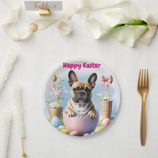 Plato De Papel Französische Bulldogge Frohe Ostern French Bulldog