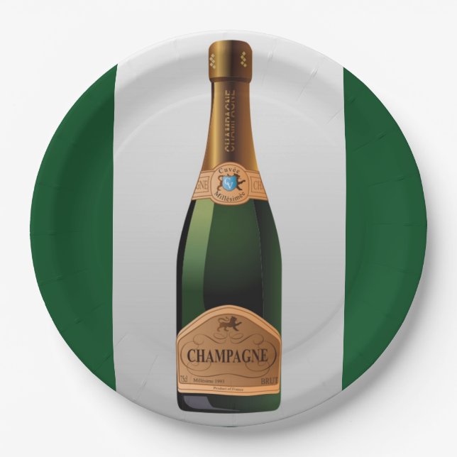 PLATO DE PAPEL FRASCO DE CHAMPAGNE (Anverso)