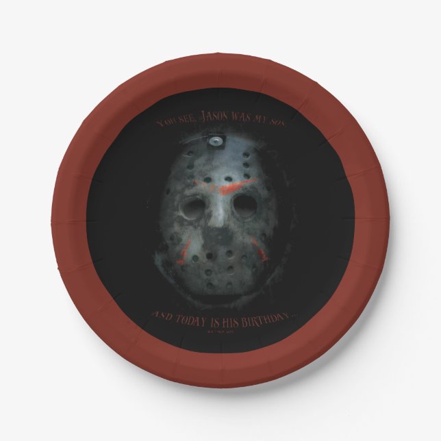 Plato De Papel Freddy vs. Jason | Cita Máscara Jason (Anverso)