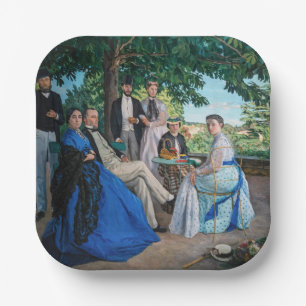 Plato De Papel Frederic Bazille - La Reunión Familiar