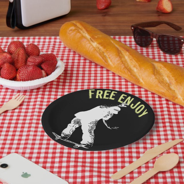 Plato De Papel Free Enjoy Retro Urban Skateboing (Picnic)