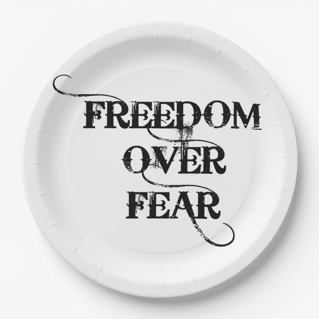 Plato De Papel Freedom Over Fear (Anverso)