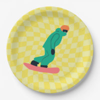 Freerider Snowboarder Green Suit Checkpoint Yellow