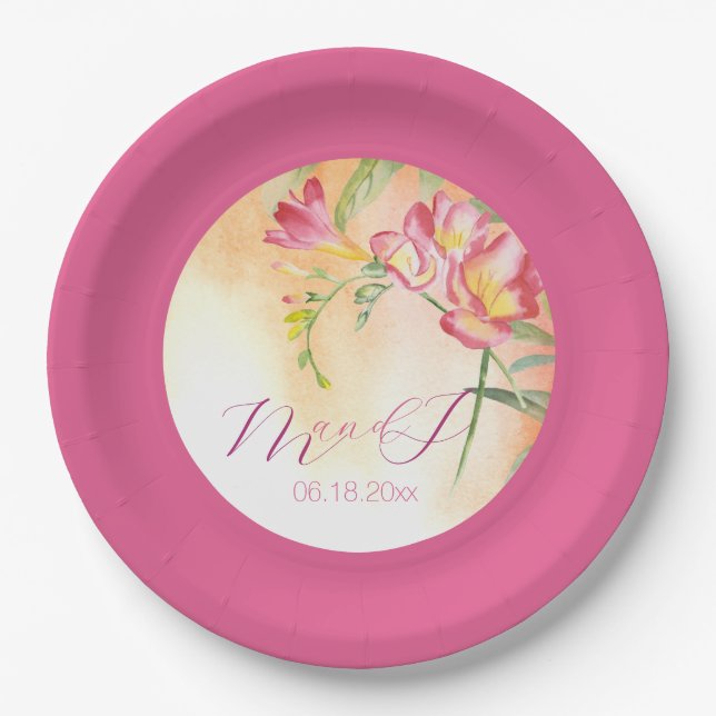 Plato De Papel Freesia Tropical (Anverso)