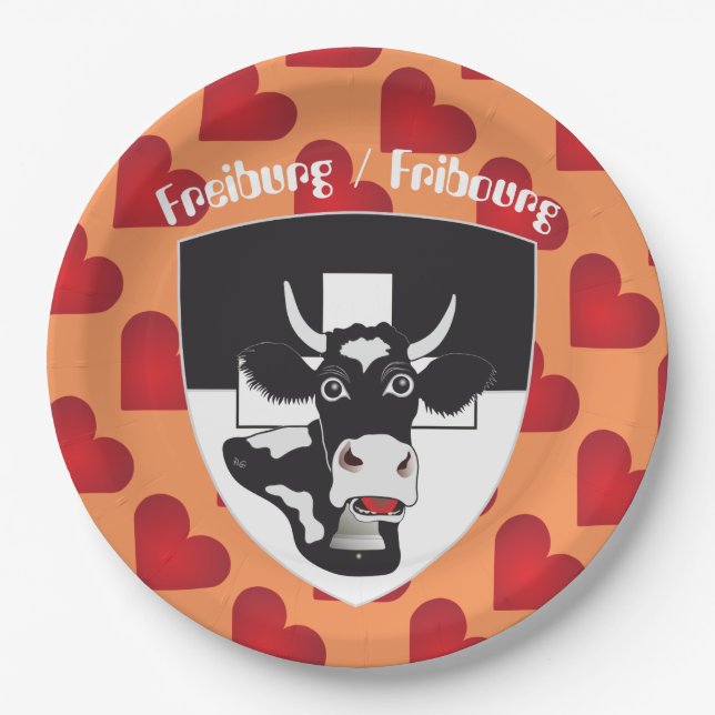 Plato De Papel Freiburg – Fribourg Papierteller (Anverso)