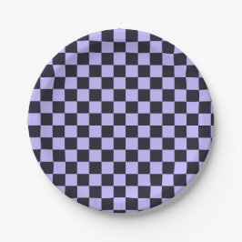 Plato De Papel French lilac checkerboard pattern