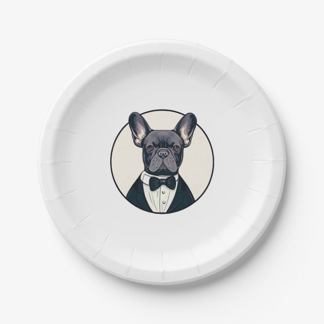 Plato De Papel Frenchie Los Caballeros (Anverso)