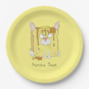 Plato De Papel Frenchie Toast Bulldog francés Funny