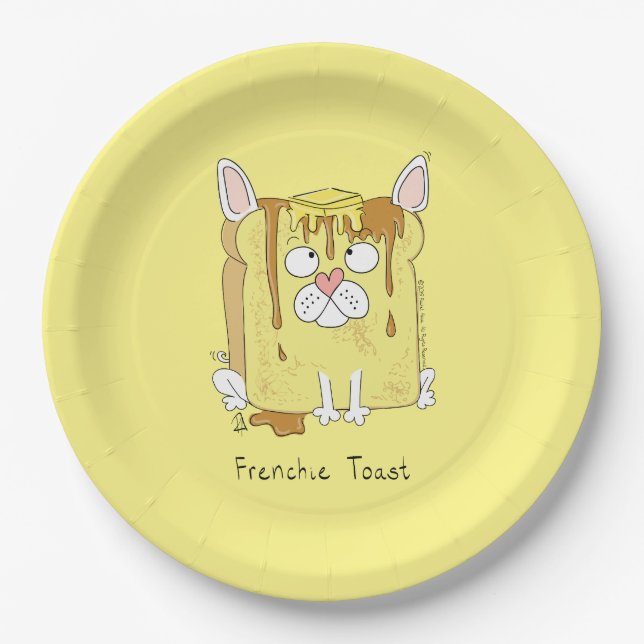 Plato De Papel Frenchie Toast Bulldog francés Funny (Anverso)